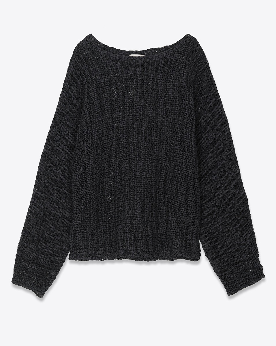 Pull Jenna Haikure en r&eacute;sille noire. Vue de face.