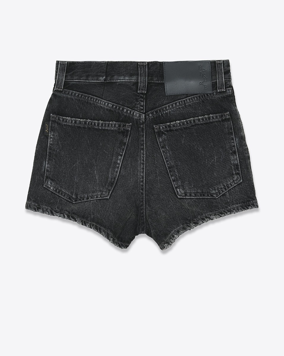 Short Brit Haikure en denim noir d&eacute;lavage Authentic Black Wash. Vue de dos.