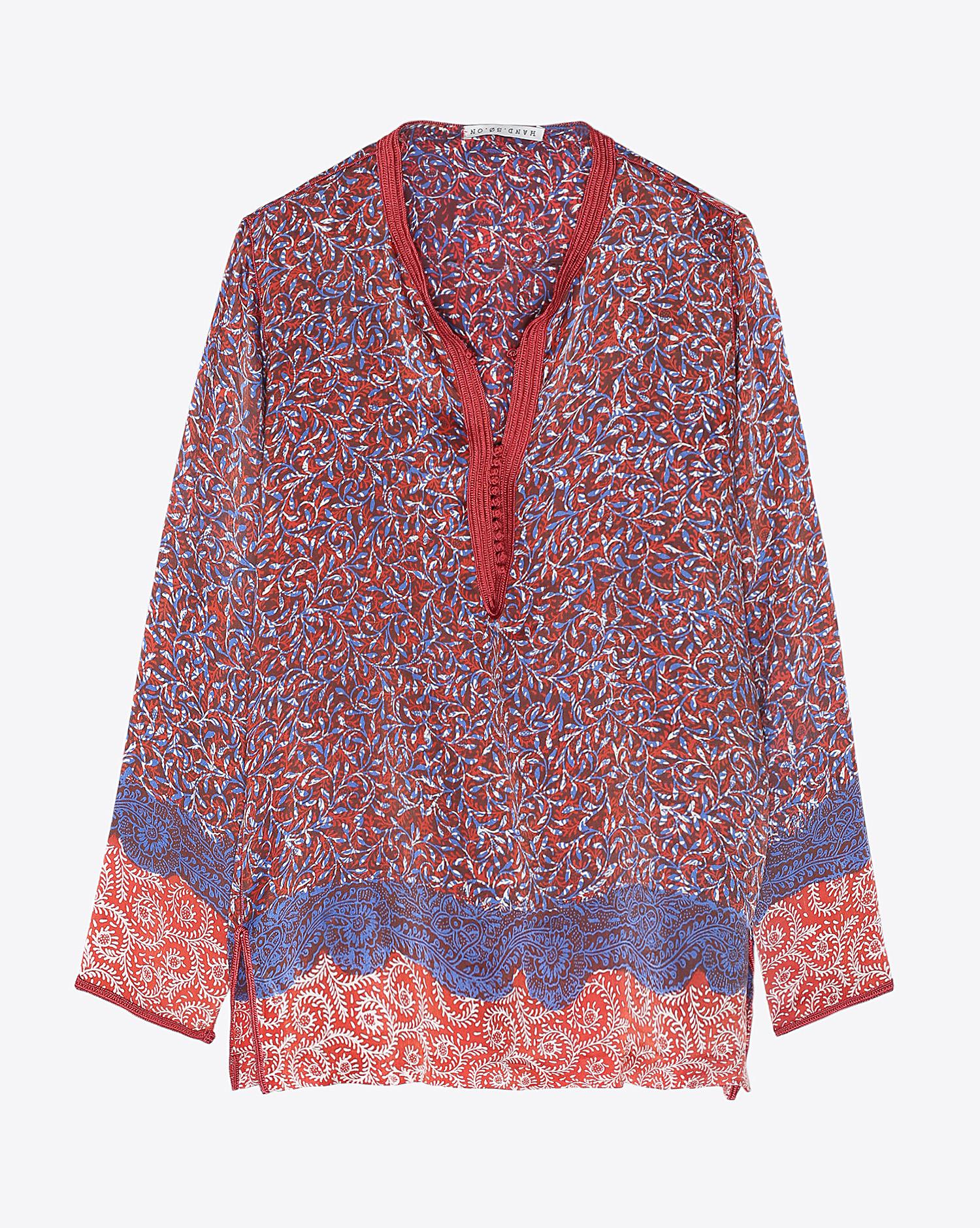 Hand.So.On Top Arthur Soie 497 -  Vegetal Bleu  Orange