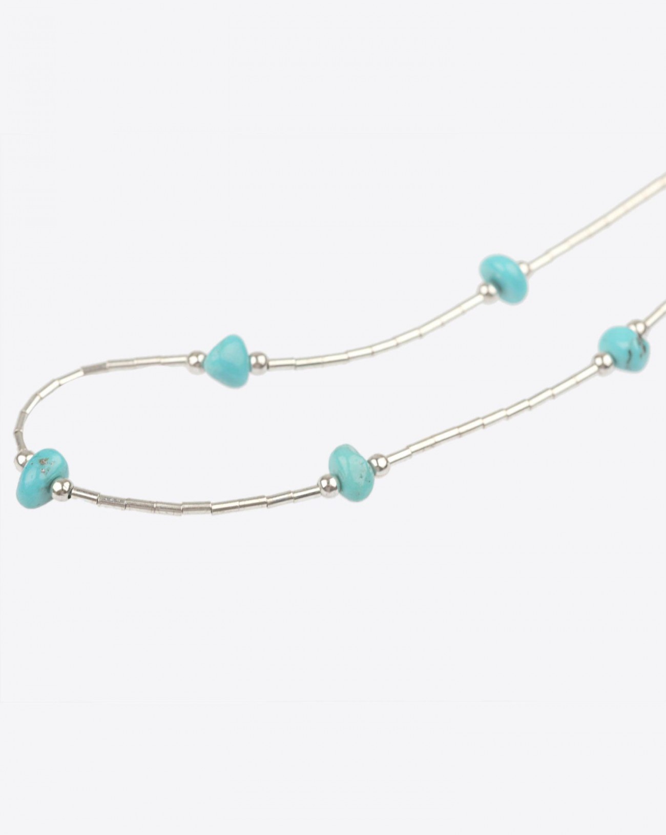 Image du produit Harpo Bracelet souple 5 Turquoises Brutes + Argent - 2