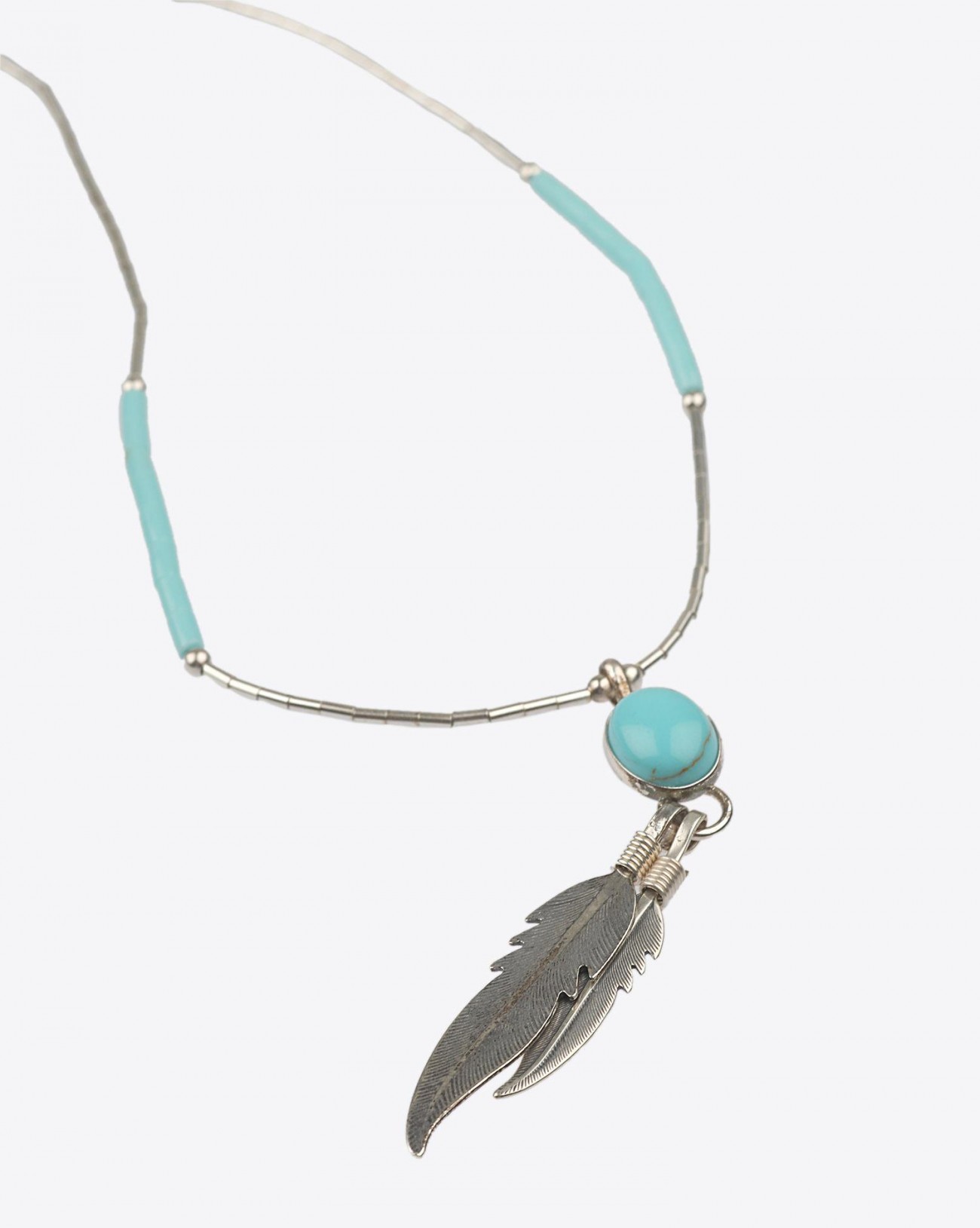 Image du produit Harpo Collier Perles Bleues + 2 minis plumes - 2