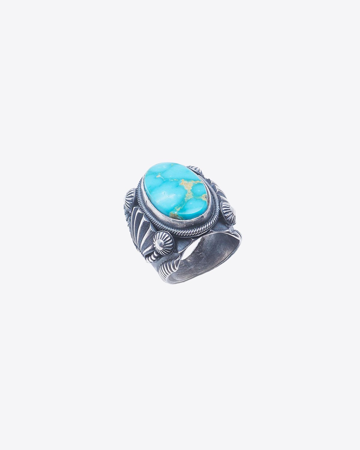 Harpo Bague Chevalière Argent noirci & Turquoise - BACANTH17