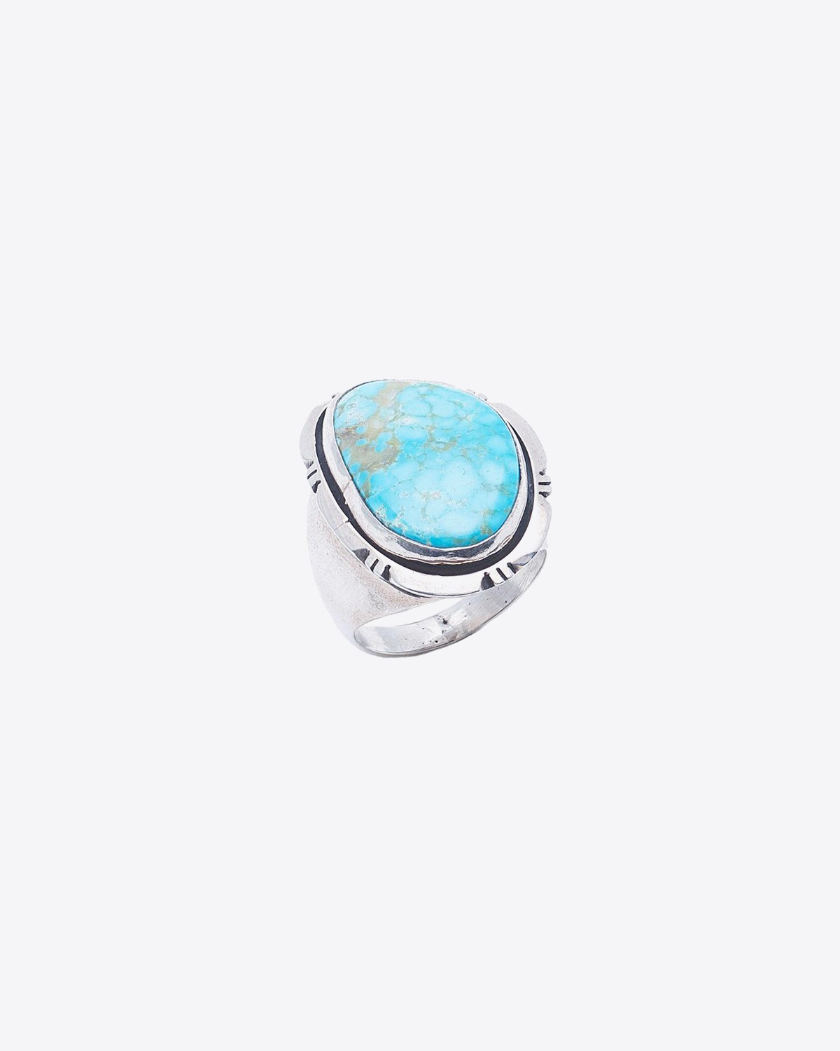 Harpo Bague Chevaliere Kingman Argent Turquoise BACKT12H17 Taille 59