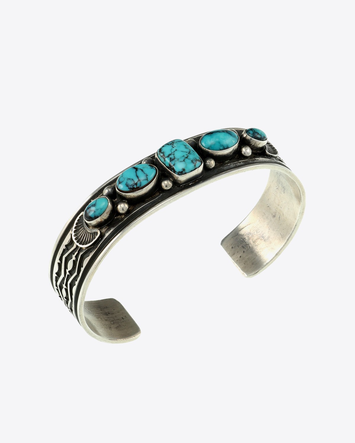 Harpo Bracelet Navajo 5 turquoises & Argent - BRT2 