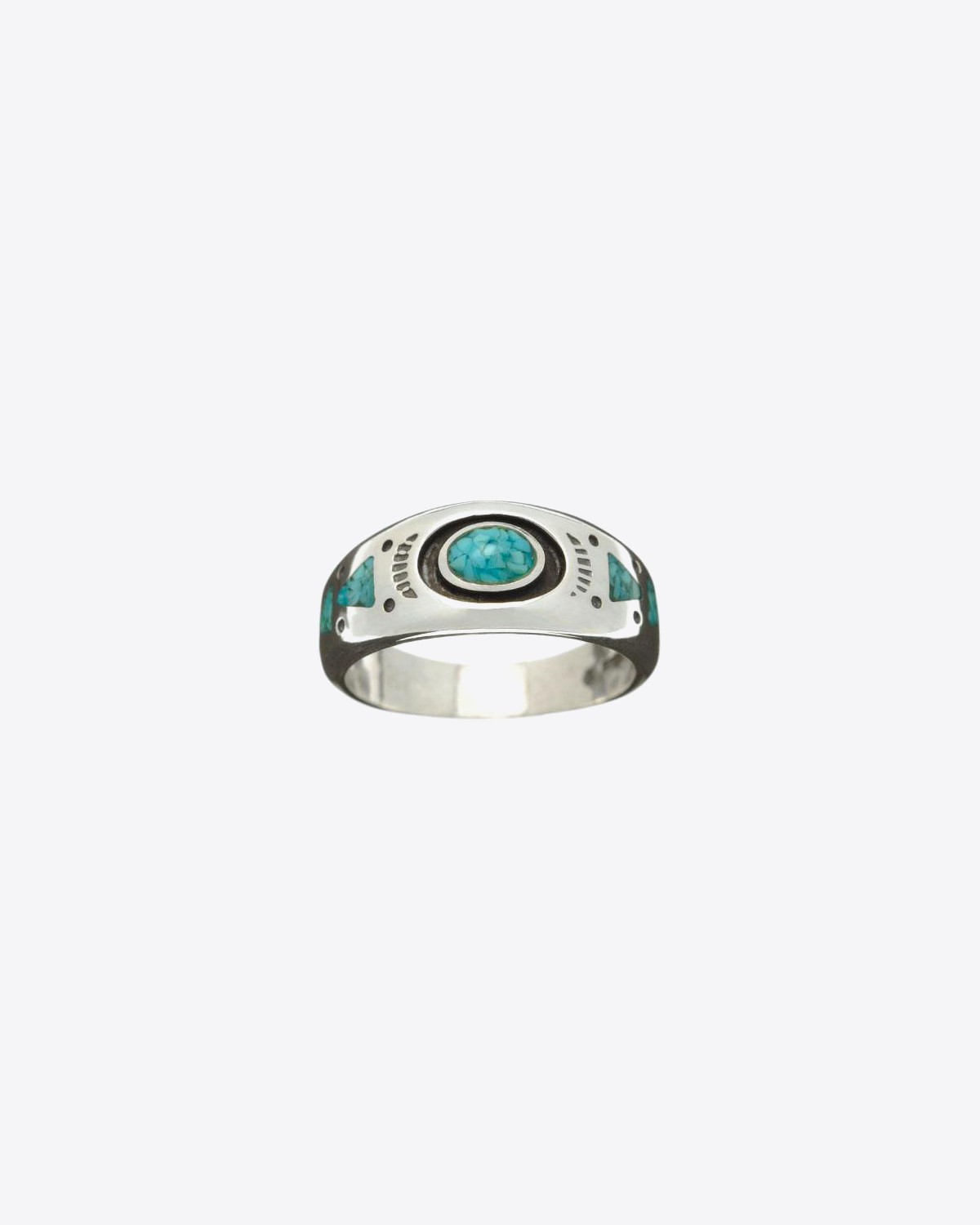 Harpo Permanent Bague Navajo Inlay Ovale Turquoise R150T 