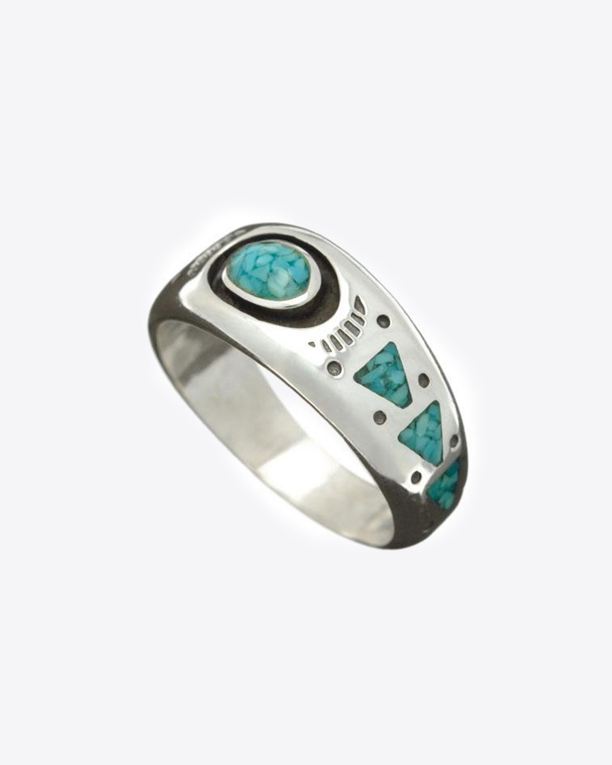 Image du produit Harpo Permanent Bague Navajo Inlay Ovale Turquoise R150T - 2