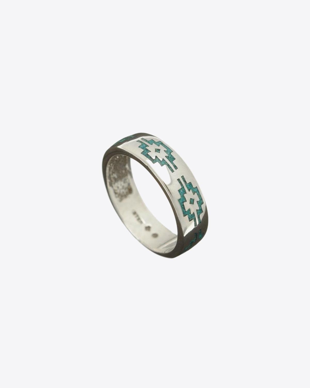 Harpo Permanent Bague Navajo Motif Indien Turquoise R557T  