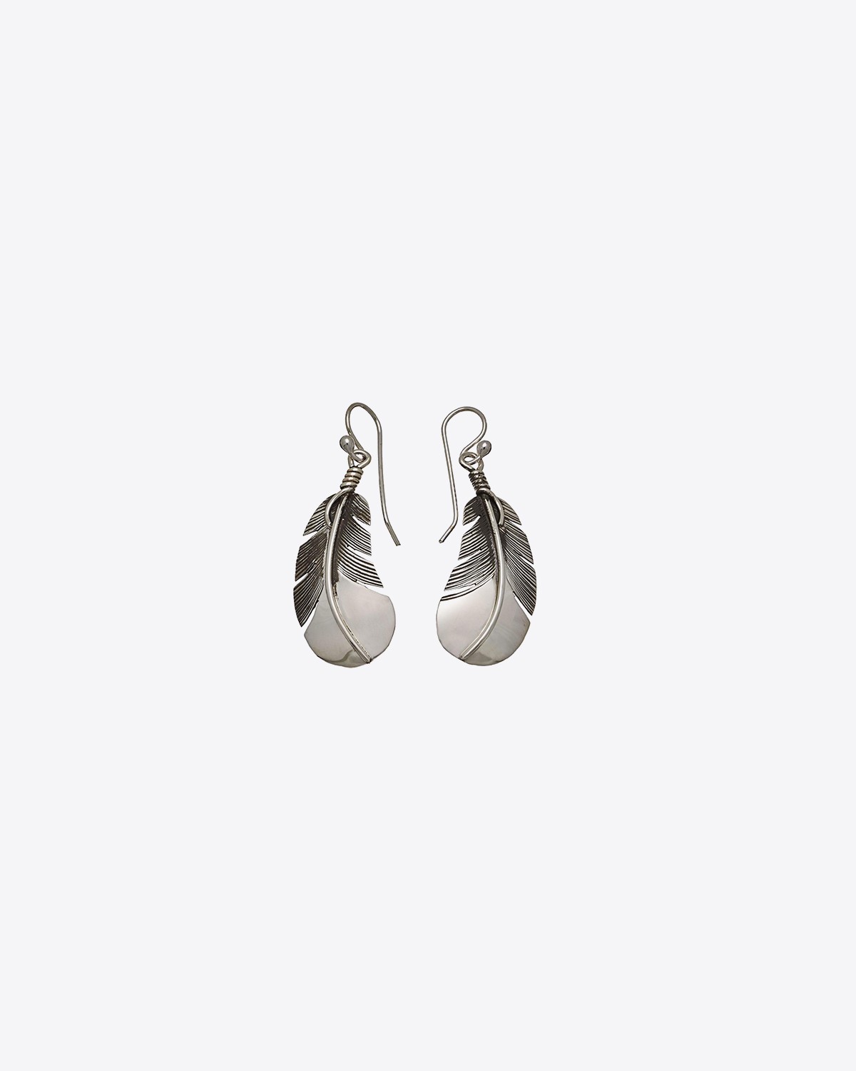 Harpo Permanent Boucles d'oreilles Plumes Courbées Argent GM  - BO132
