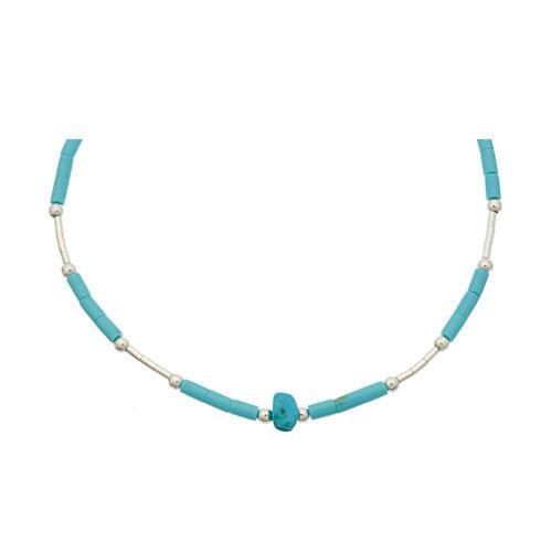 Harpo Permanent Bracelet Liquid Silver Pierre Brute Turquoise B507T