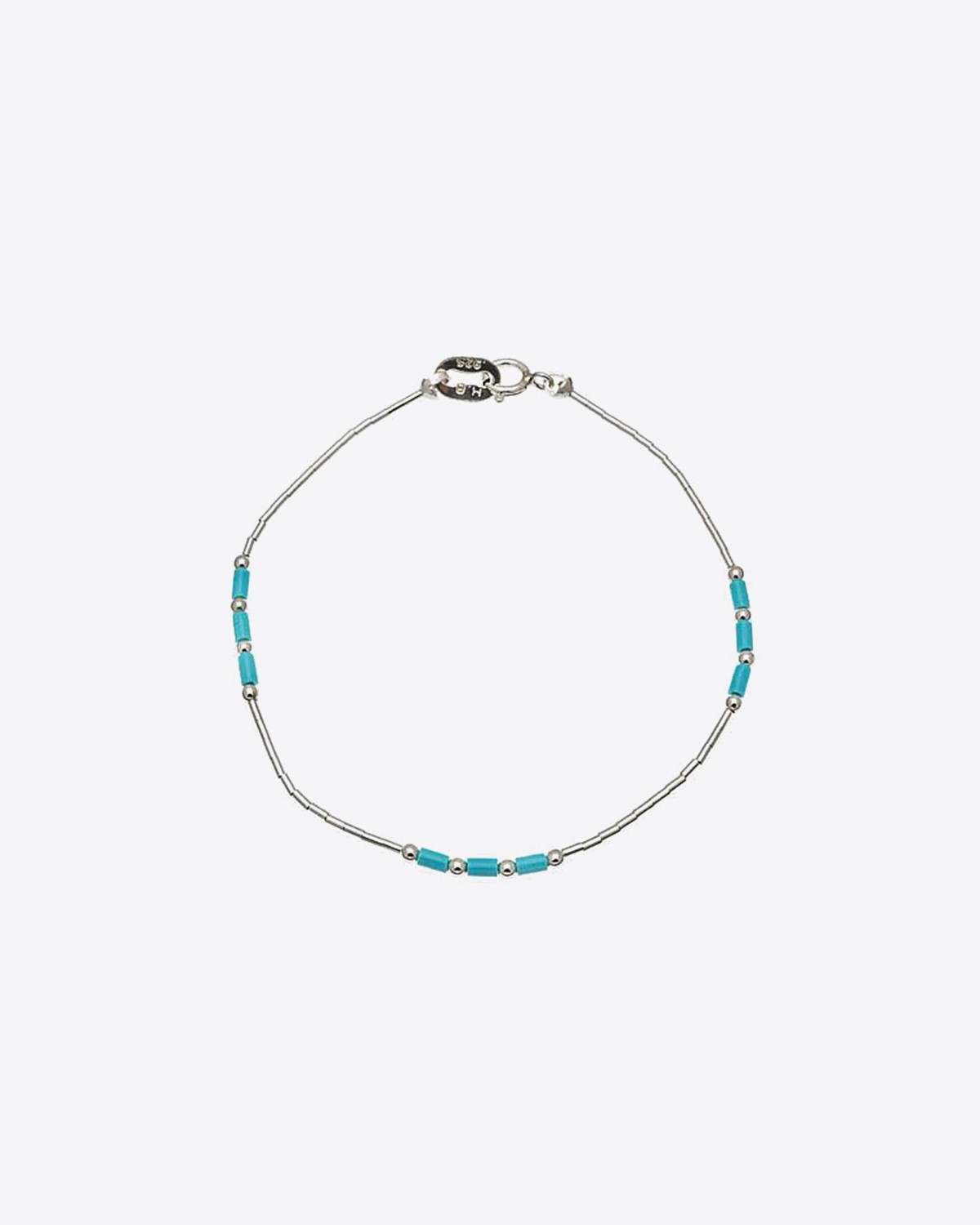 Harpo Permanent Bracelet Liquid Silver Trio Turquoise B302T