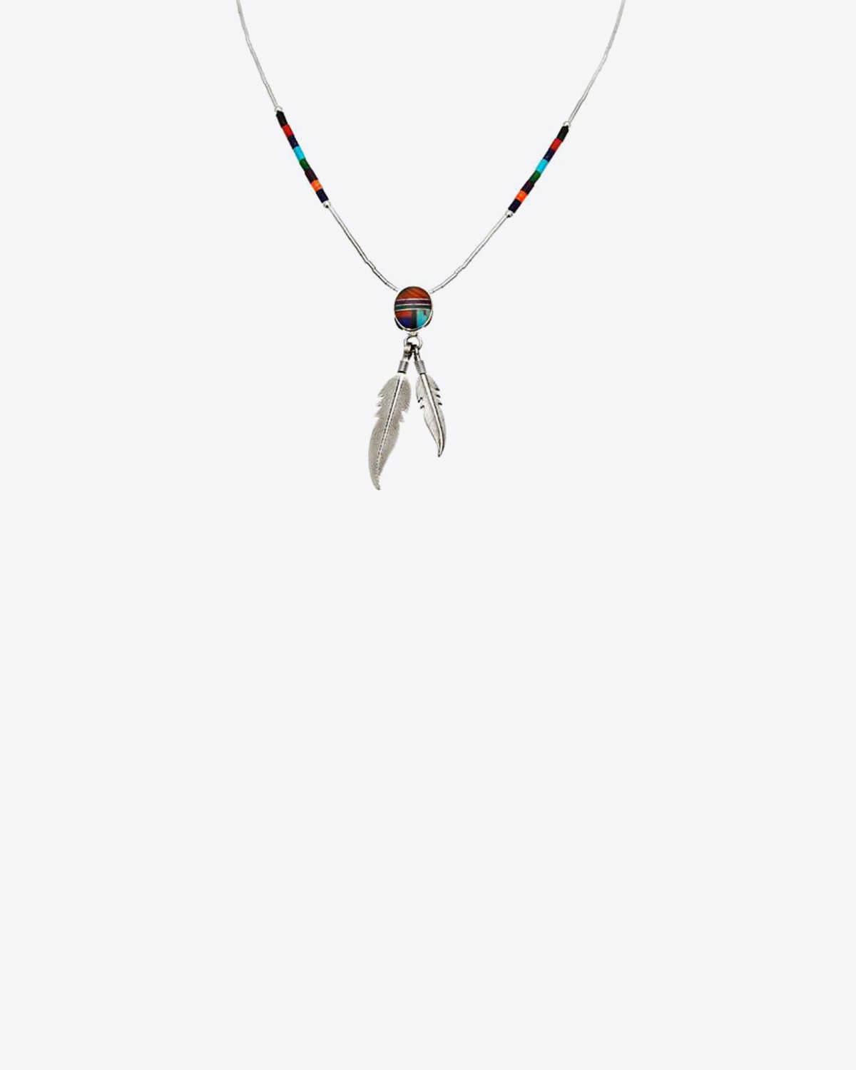 Harpo Permanent Collier Cabochon Multicolore + 2 Plumes N329M 
