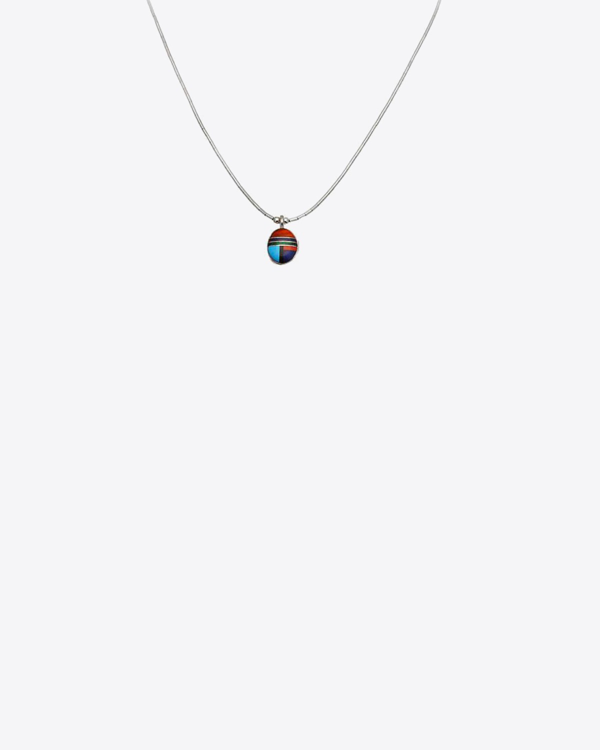 Harpo Permanent Collier Liquid Silver Cabochon Multicolore N331M  