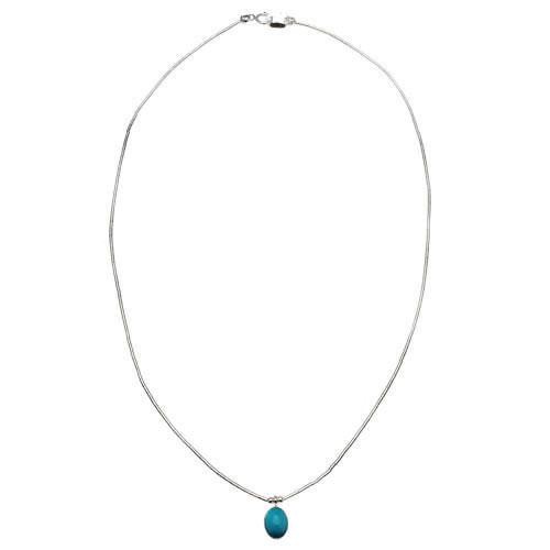 Harpo Permanent Collier Liquid Silver Cabochon Turquoise N331T