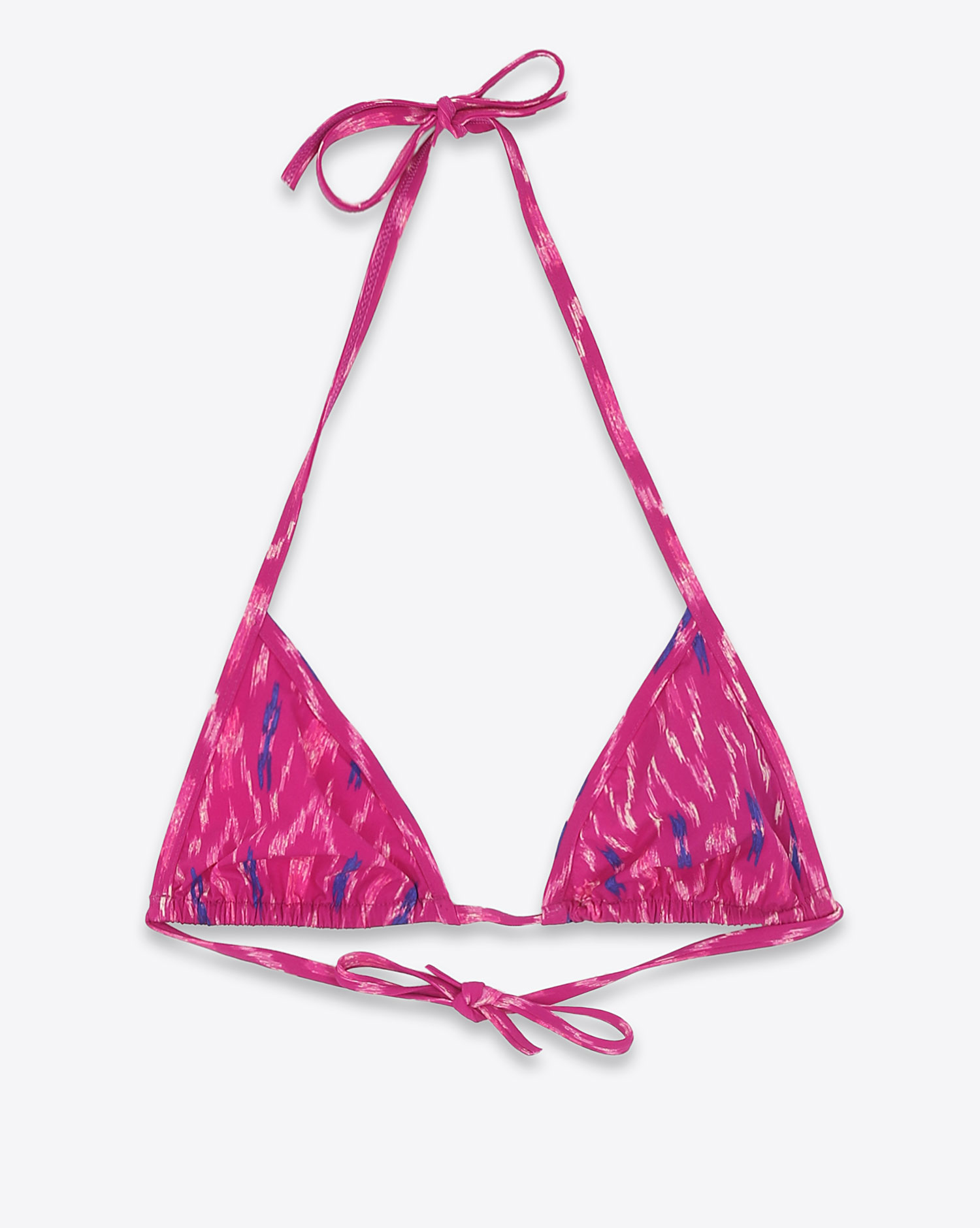 Haut de Maillot de bain forme triangle imprimé fuchsia Shayla Isabel Marant Etoile. Face.
