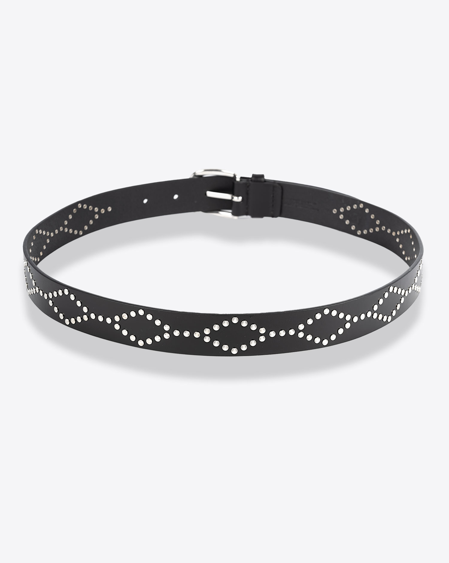Produit Ceinture en cuir noir clouté argenté Liliana Isabel Marant. Dos.