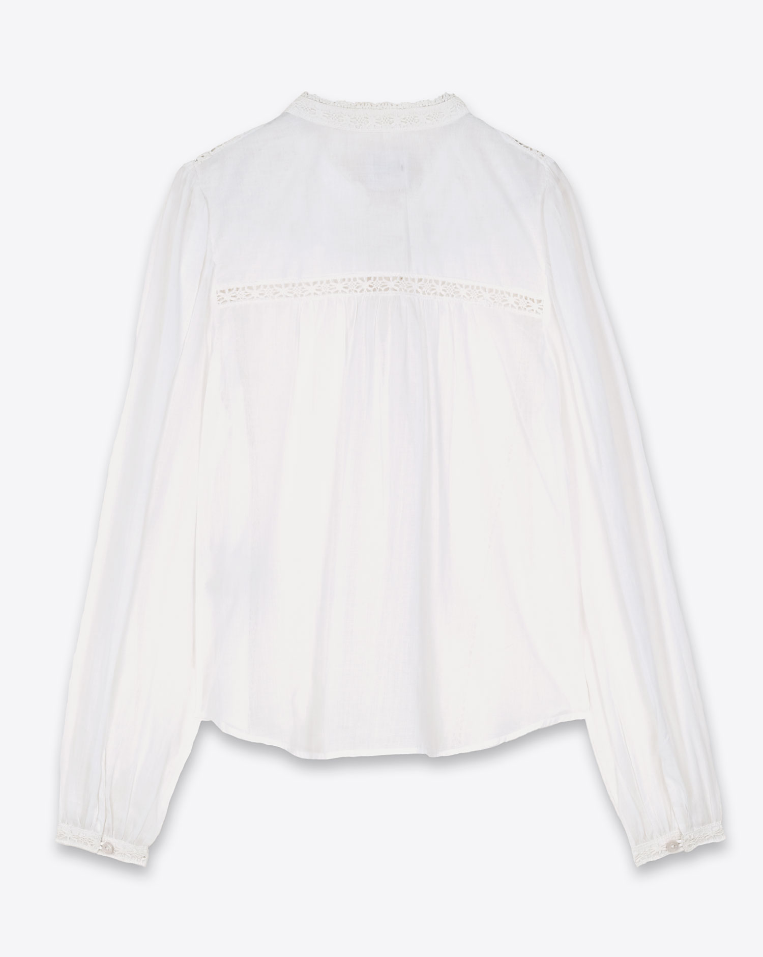 Produit Blouse Greicy Isabel Marant Etoile en voile de coton et dentelle blanche. Dos.