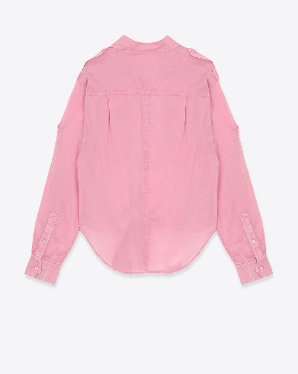Chemise Valiane Isabel Marant Etoile en voile de coton rose Bubblegum. Vue de dos.