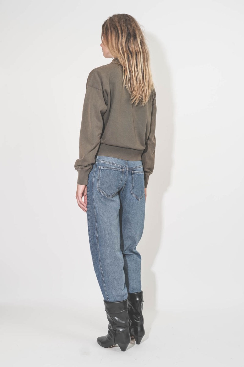 Jean Oriane Isabel Marant Etoile en denim bleu. Porté de dos.