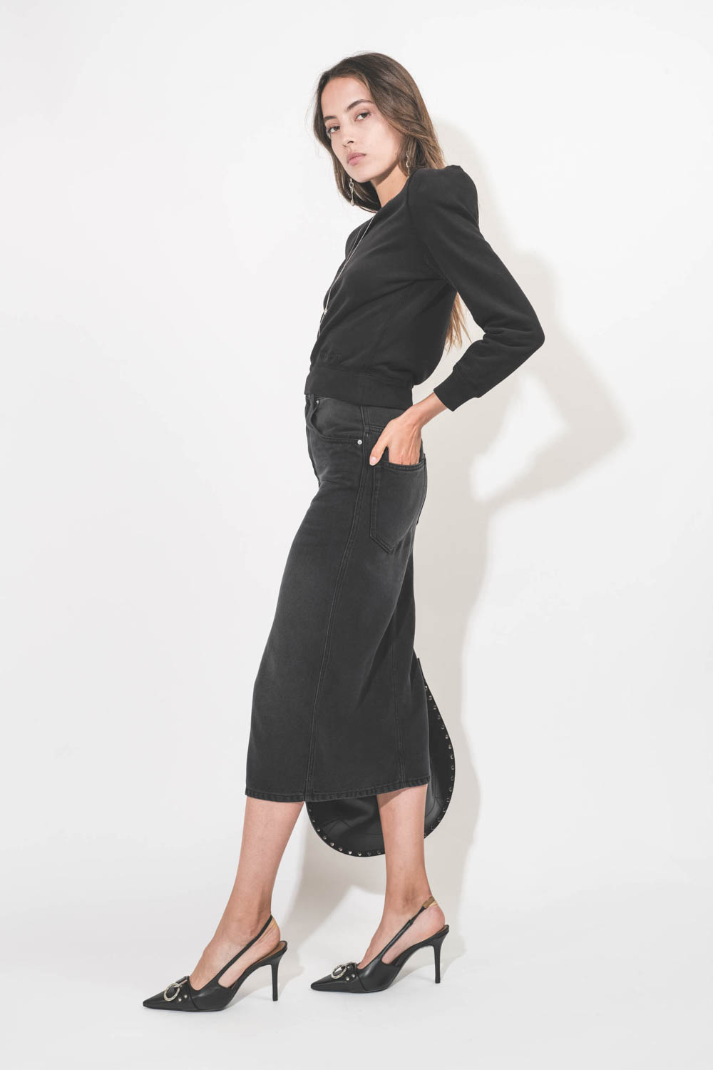 Isabel Marant Etoile Jupe Tilauria Noir Delave