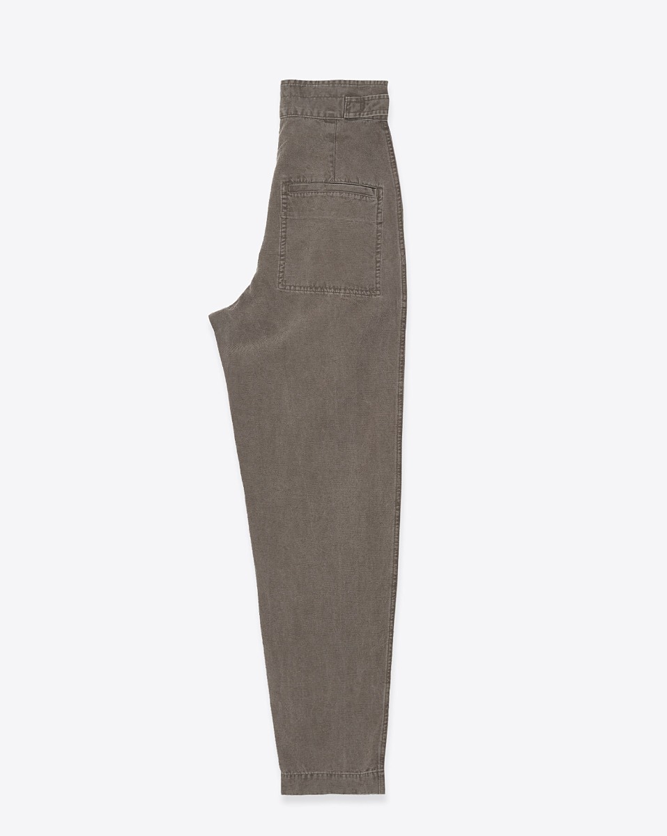 Pantalon Neriah Isabel Marant Etoile en coton et lin Dark Bronze. Vue de profil.