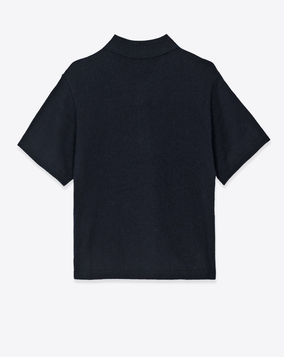 Polo Alth&eacute;a Isabel Marant &Eacute;toile en laine et coton bleu nuit. Vue de dos.