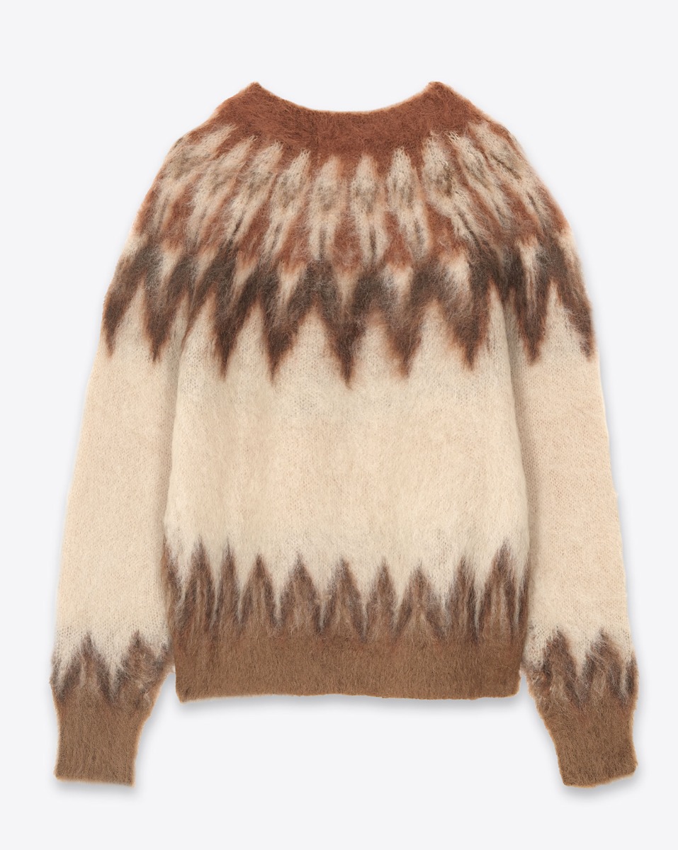 Pull Natania Isabel Marant Etoile en laine et mohair &agrave; motif plac&eacute;. Vue de dos.