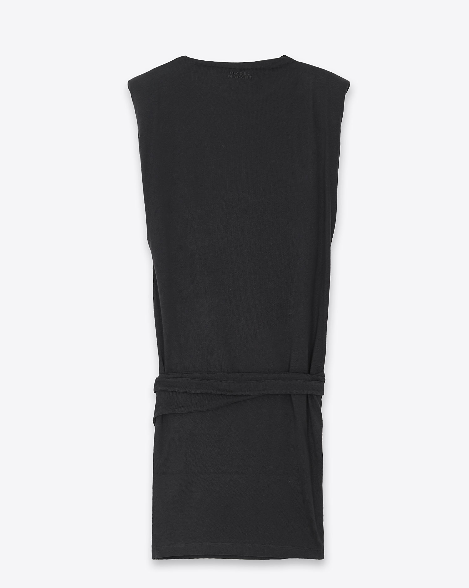 Produit Robe courte drapée Marielle Isabel Marant Etoile en jersey de coton noir. Dos.