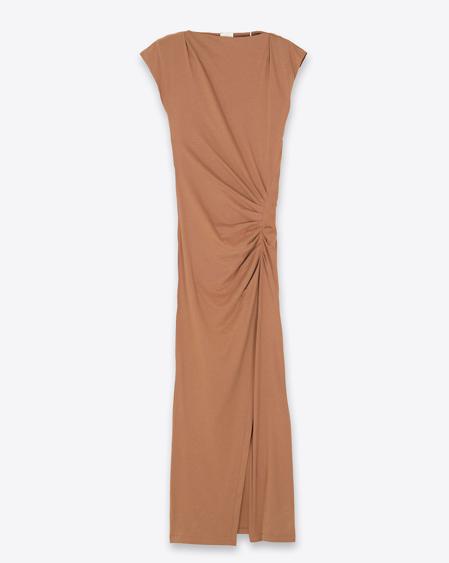 Produit Robe longue Nadela Isabel marant Etoile en jersey de coton caramel. Face. 