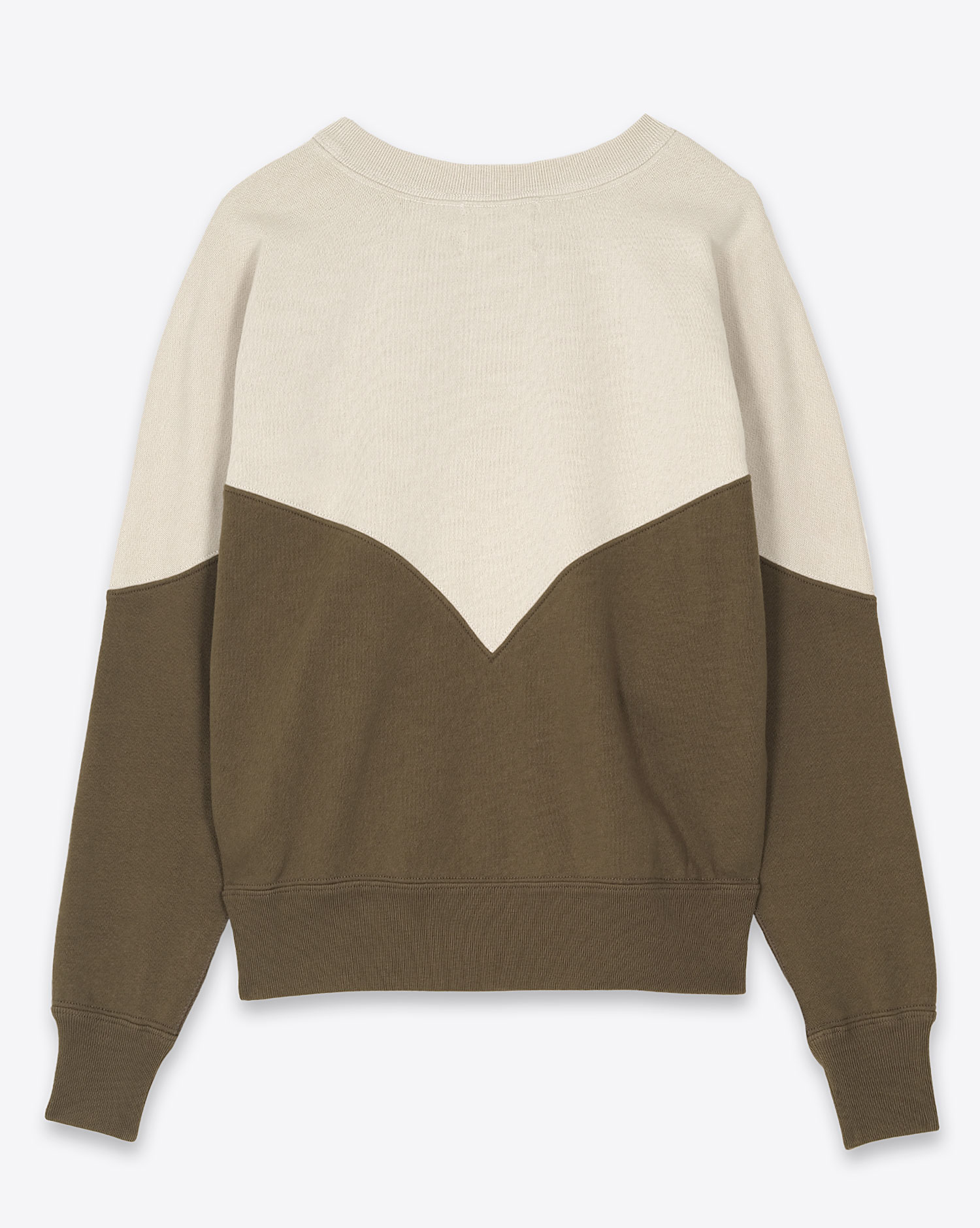 Produit Sweat-shirt Houston à logo Isabel Marant Etoile en coton kaki foncé et écru. Logo. Dos.