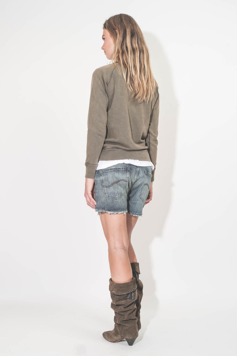 Sweatshirt Millyny Isabel Marant Etoile Dark bronze écru, porté de dos.