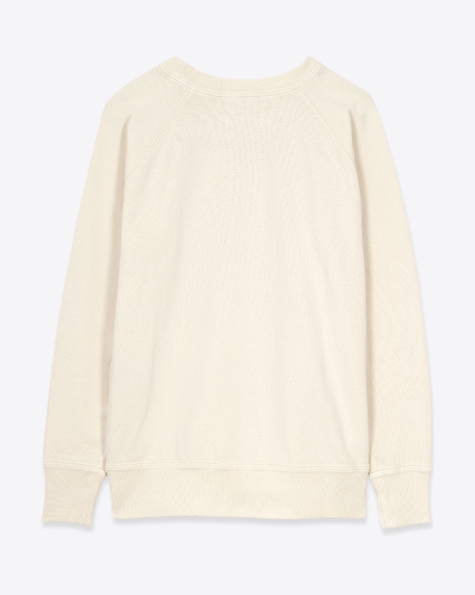 Sweatshirt Millyny Isabel Marant en coton &eacute;cru logo rose devant.  Vue de dos.