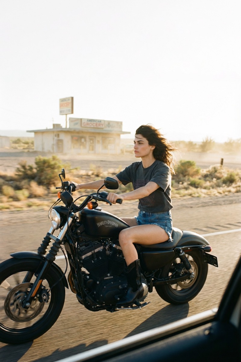 T-shirt Zoeline Isabel Marant &Eacute;toile en coton noir d&eacute;lav&eacute;, logo Marant sur le devant, port&eacute; avec un short en denim bleu ciel.