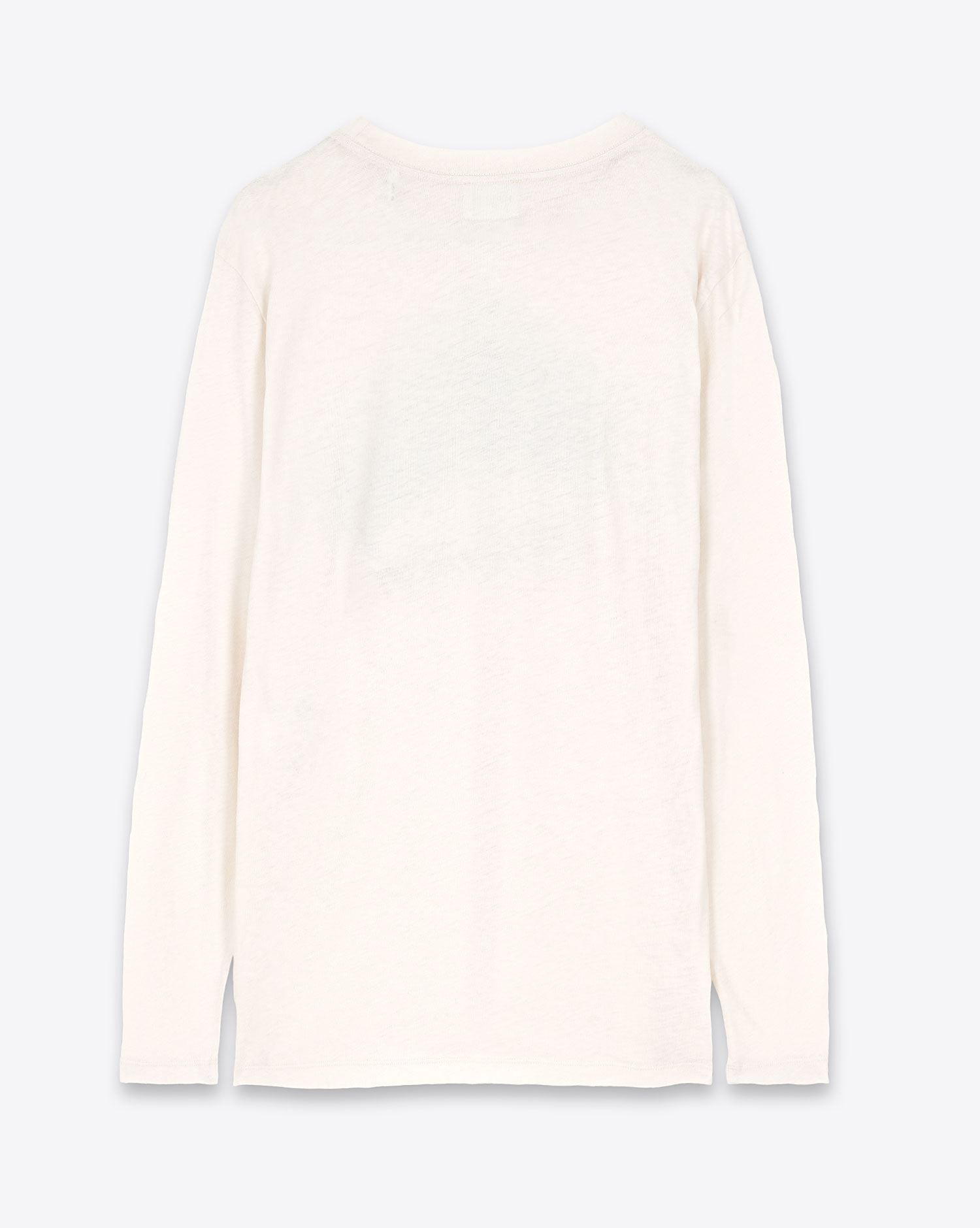 Produit Tee-shirt manches longues écru imprimé placé représentant une tiare et inscription Révolution en rouge sur le devant Martine Isabel Marant Etoile. Dos uni.