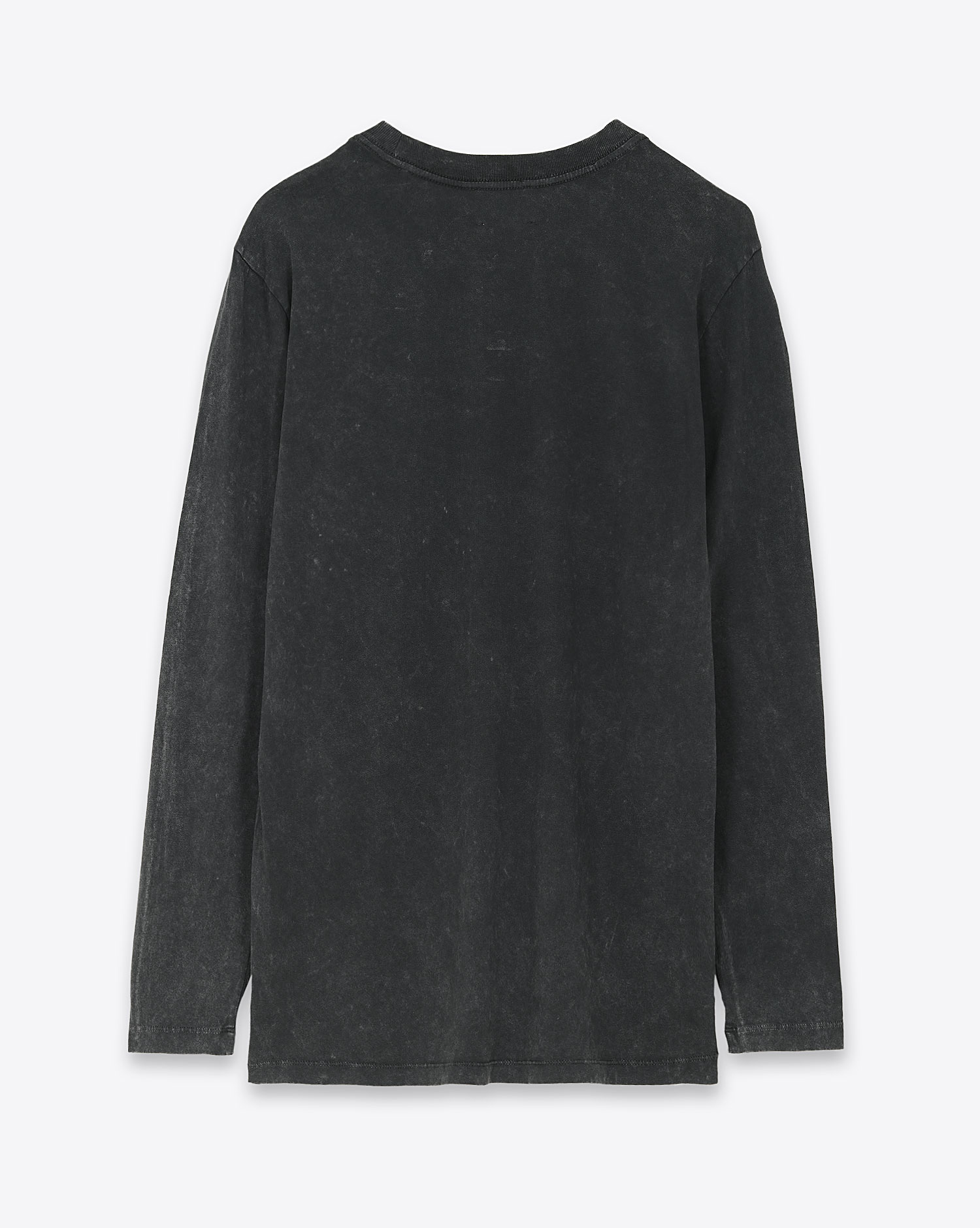 Produit Tee-shirt manches longues en coton noir délavé imprimé placé représentant un regard et logo Marant Martine Isabel Marant Etoile. Dos uni.