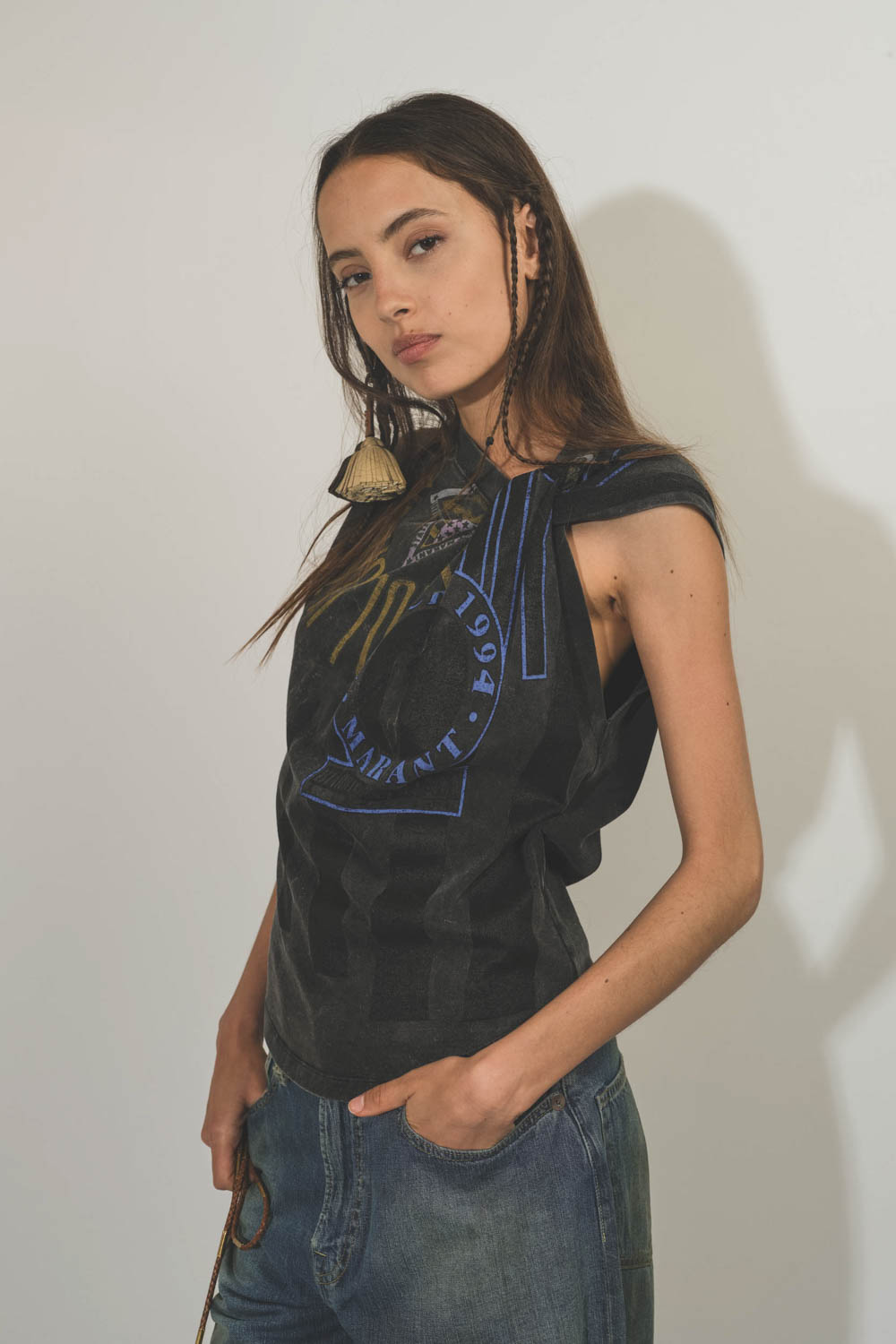 Isabel Marant Etoile Tee-Shirt Nayda Noir Délavé