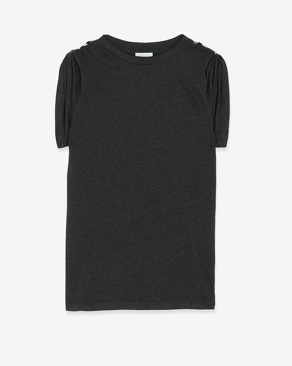 T-shirt Zelna Isabel Marant Etoile en coton et polyester anthracite. Vue de face.