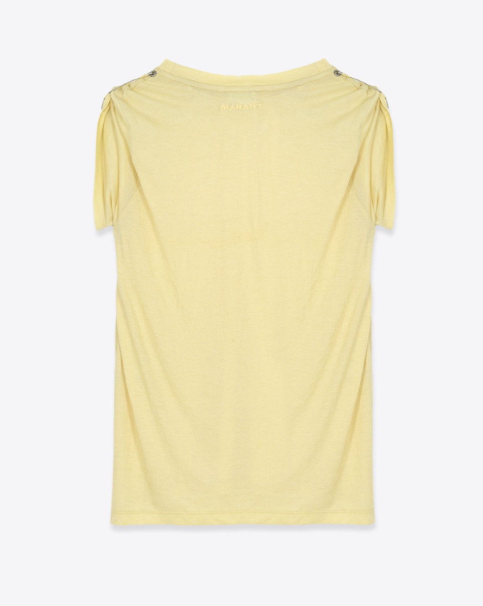 T-shirt Zelna Isabel Marant Etoile coloris Beurre (jaune p&acirc;le). Vue de dos.