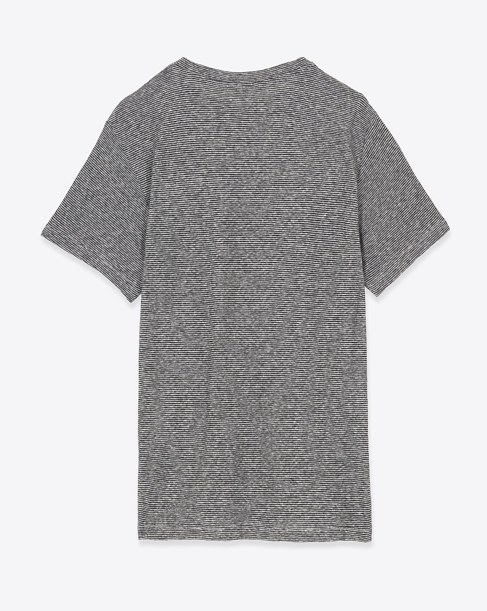 T-shirt Zewel Isabel Marant Etoile &agrave; rayures noires et blanches en coton et lin. Vue de dos.