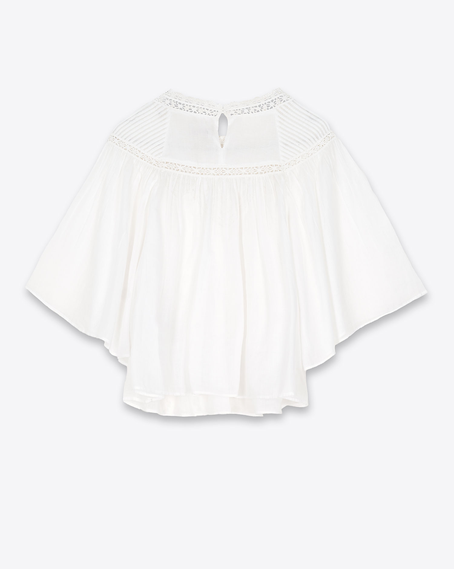 Produit Top Garia Isabel Marant Etoile en voile de coton et dentelle blanc. Dos.
