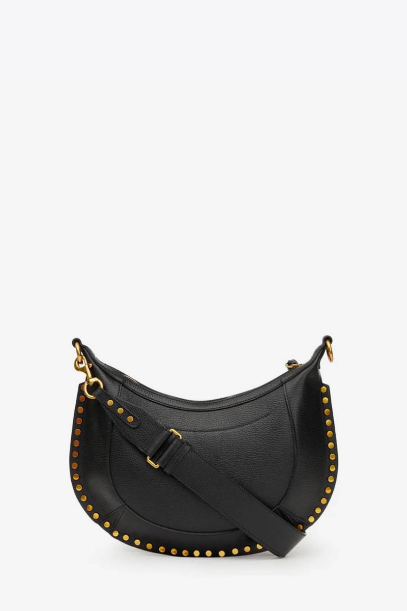 Sac Naoko Isabel Marant en cuir grain&eacute; noir. Vue de dos.