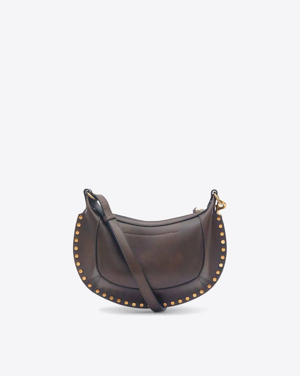 Sac Oskan Moon Isabel Marant en cuir lisse chocolat. Dos.