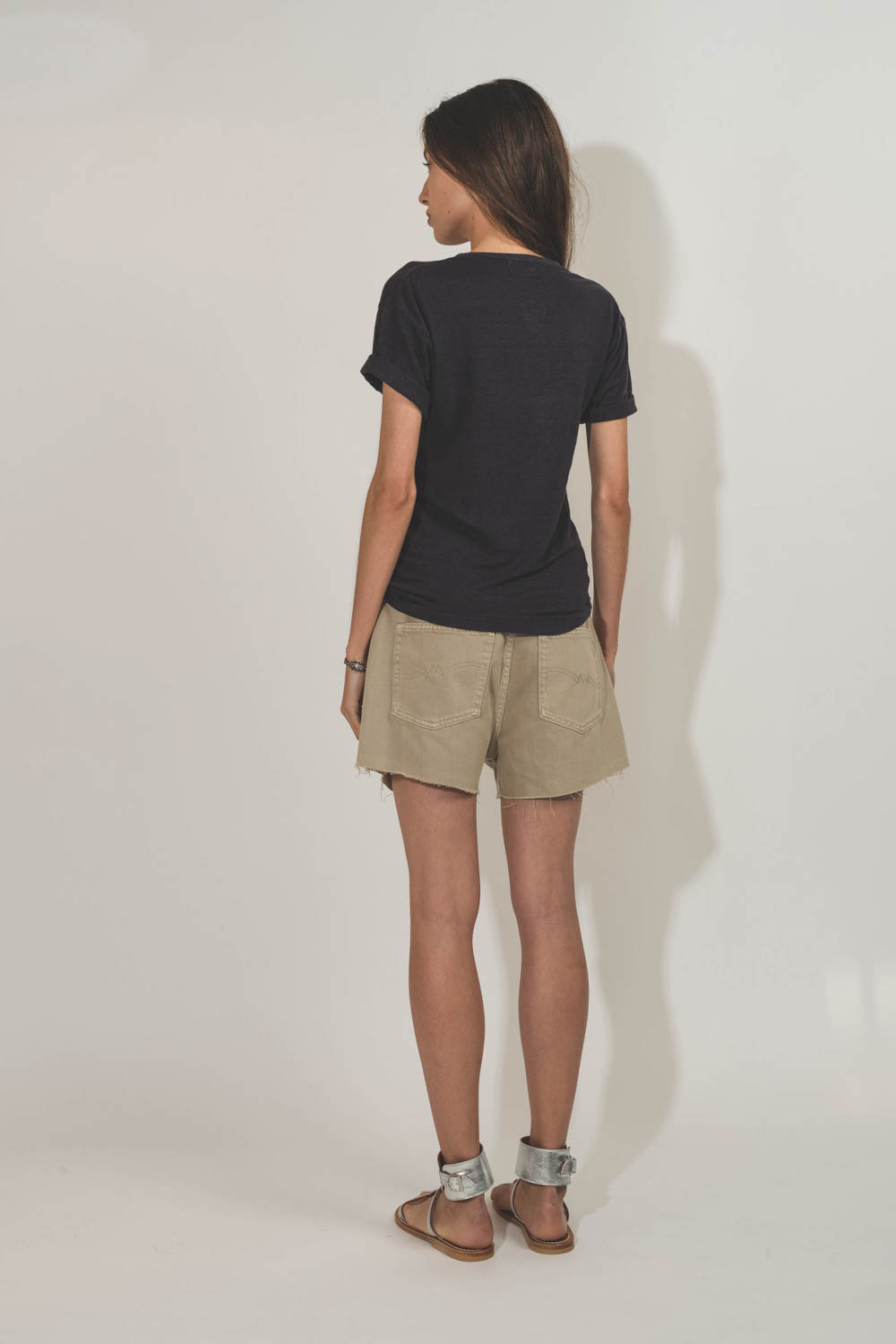 Isabel Marant Etoile Tee-Shirt Koldi Logo Bleu Or
