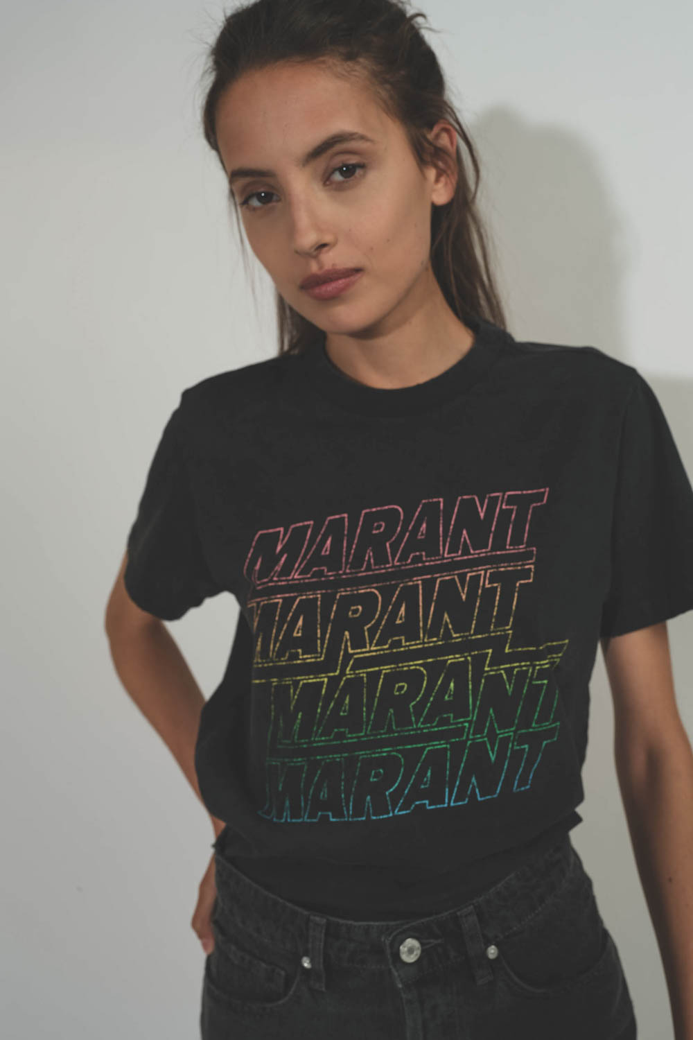 Isabel Marant Etoile Tee-Shirt Zoeline Noir Délavé 