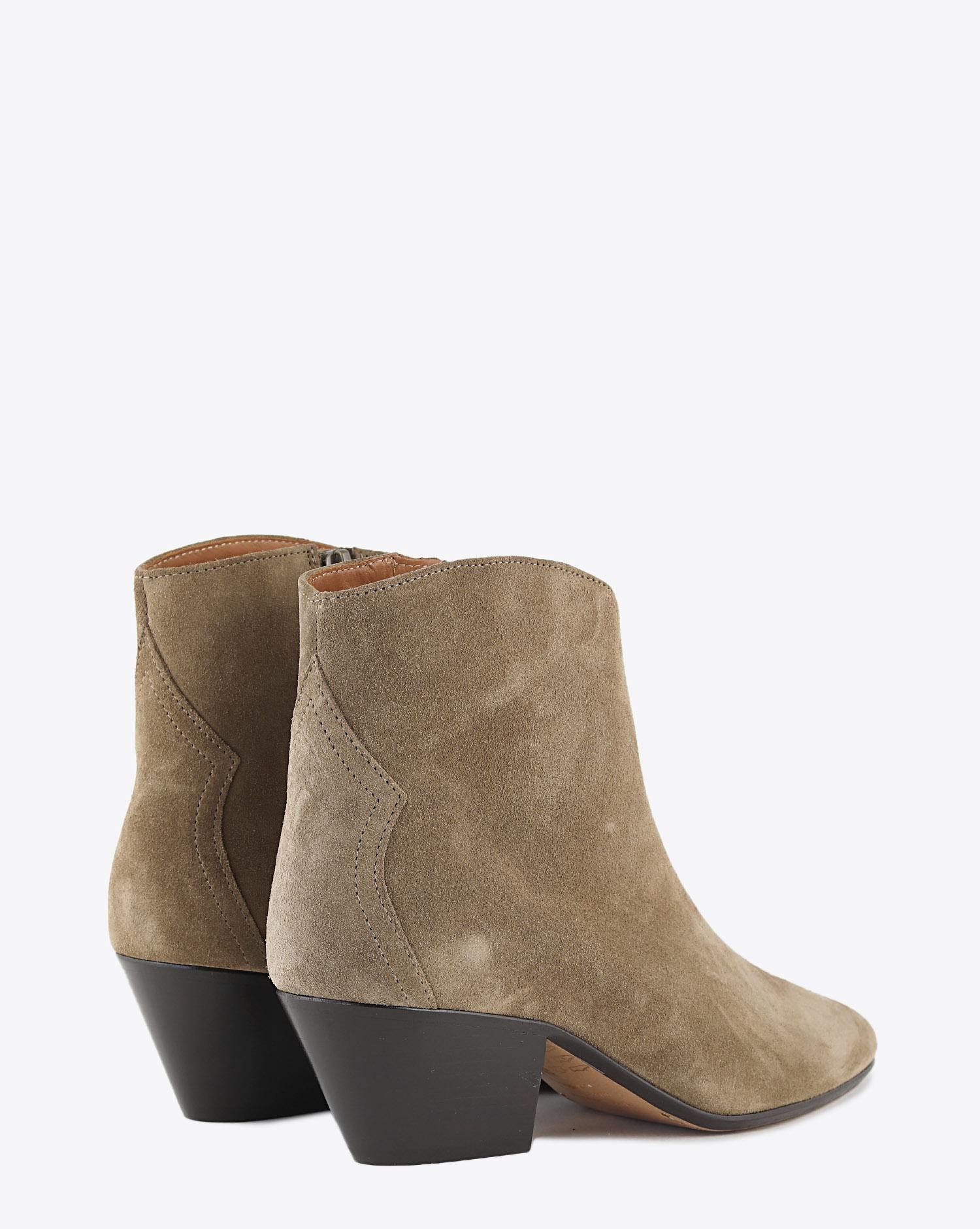Isabel Marant Chaussures Boots DACKEN Velvet Taupe H20 pour Femme