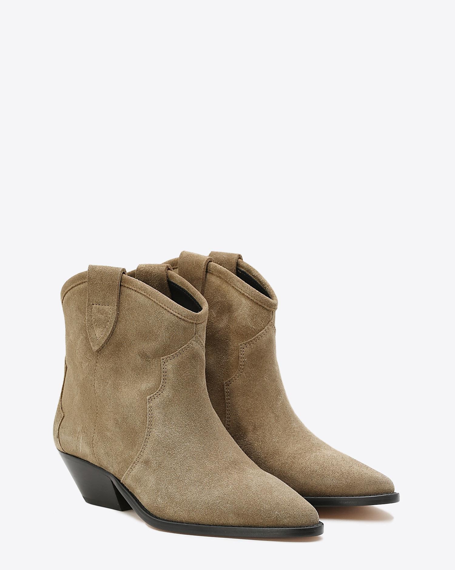 Isabel Marant Chaussures Boots DEWINA Velvet Taupe pour Femme