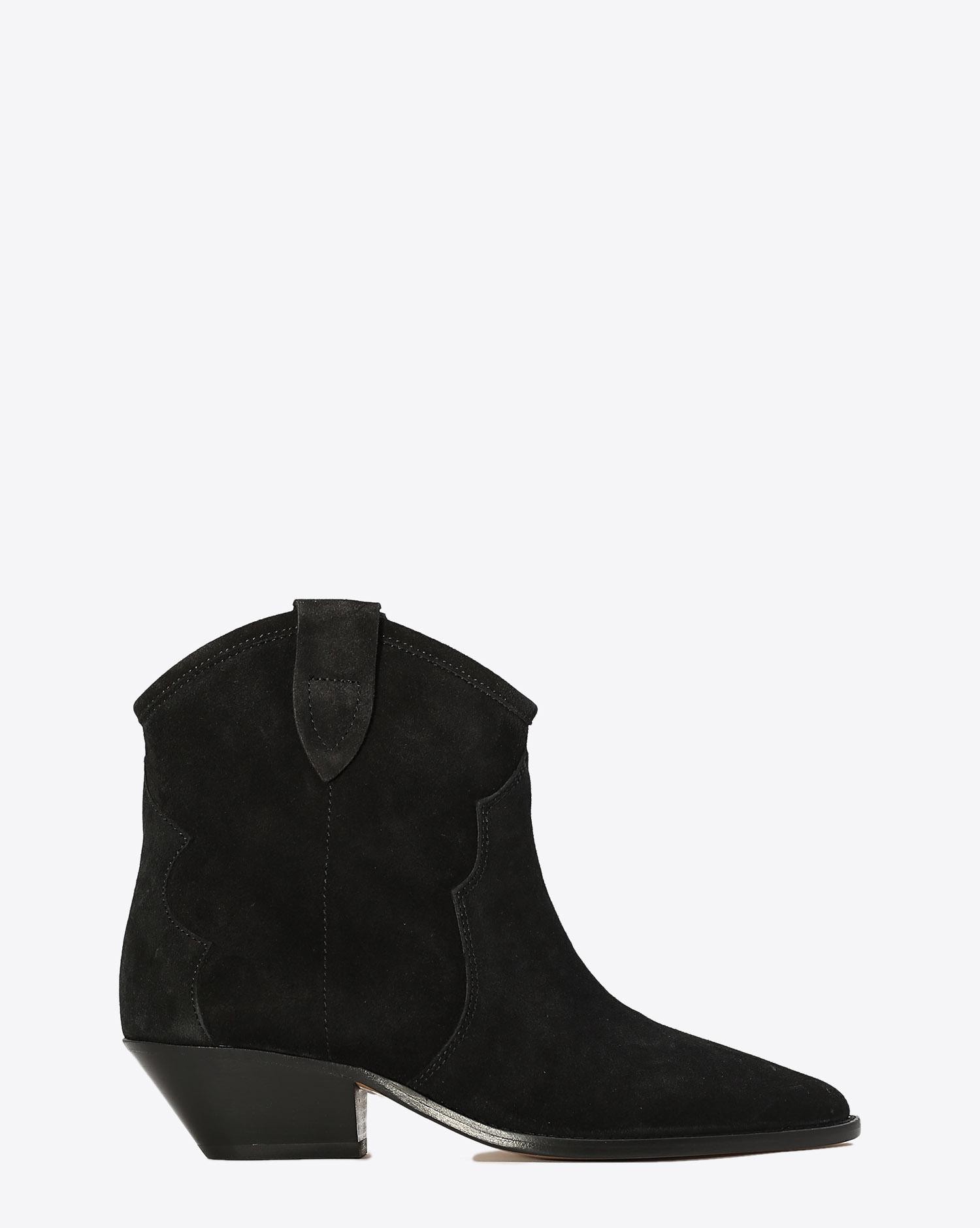Isabel Marant Chaussures Boots Santiags DEWINA Velvet Black pour Femme