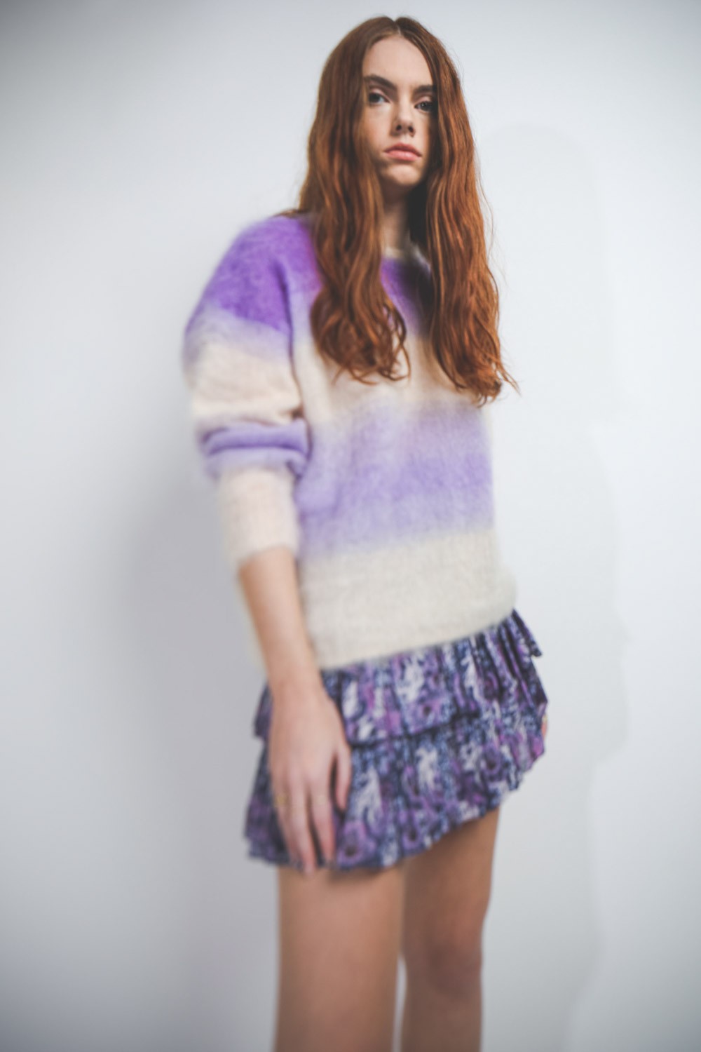 Image du produit Isabel Marant Etoile Pull Drussell - Purple   - porté