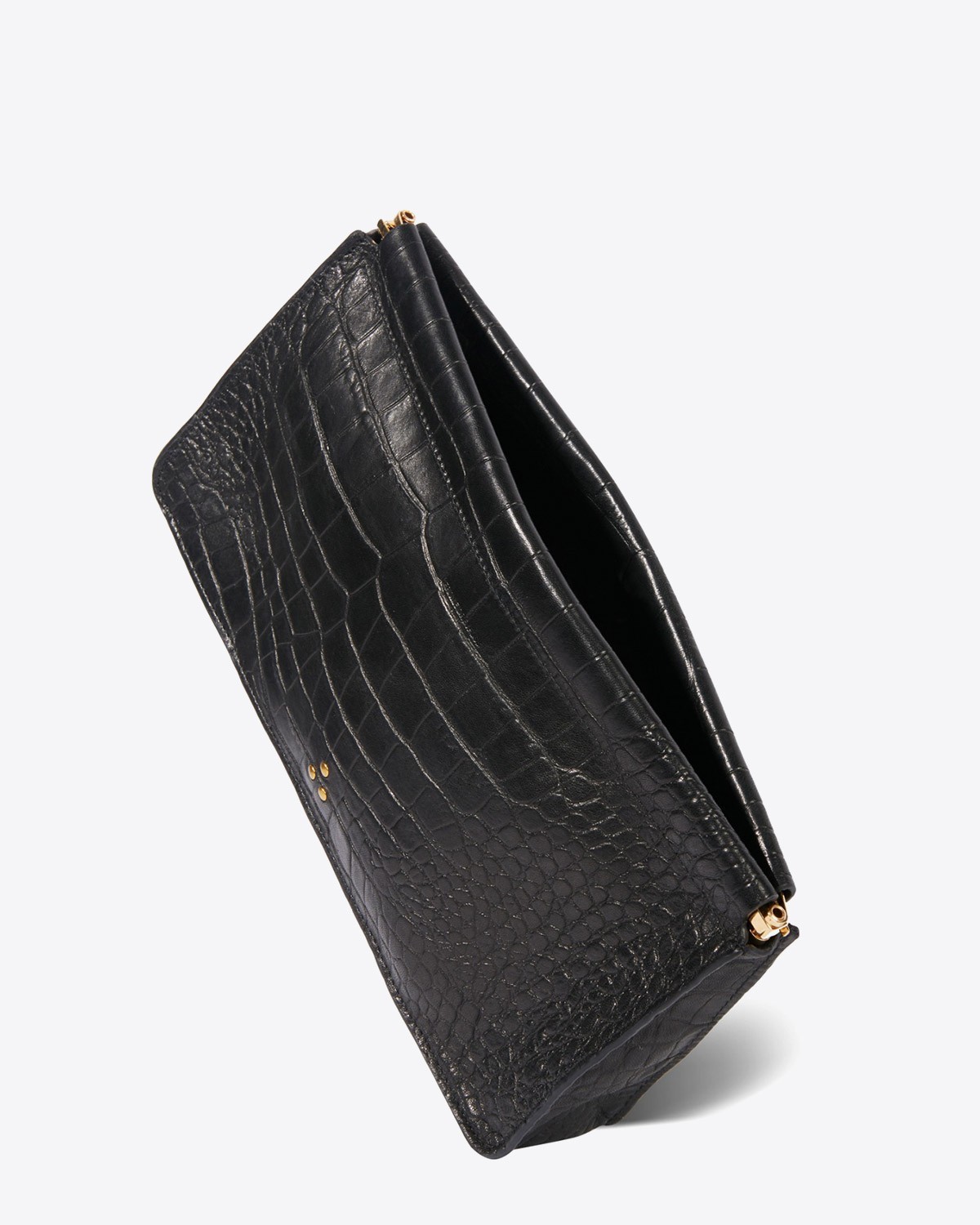 Jerome Dreyfuss Accessoires Collection Clic Clac XL Vachette Croco Noir
