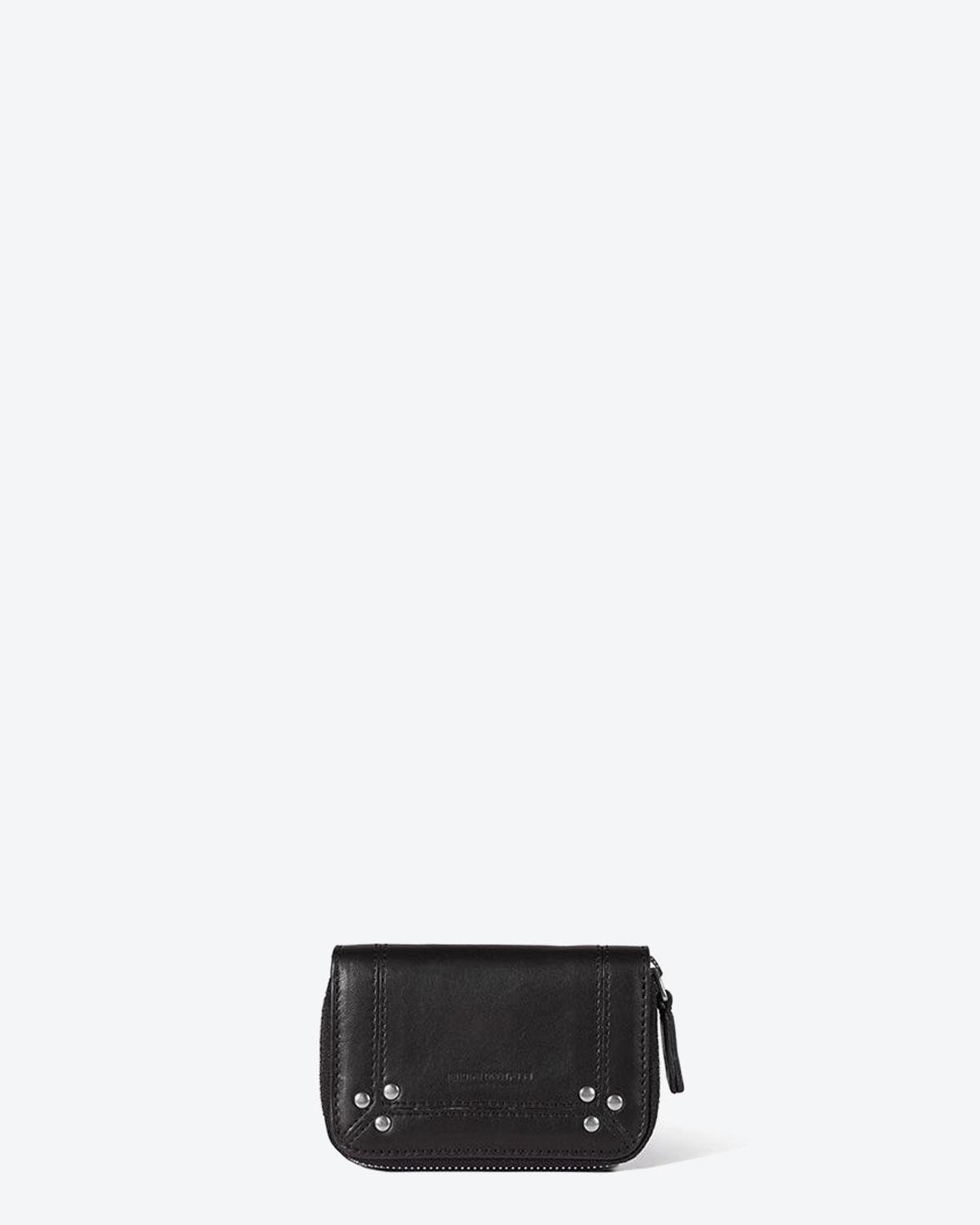 Image du produit Jérôme Dreyfuss Porte-Monnaie Henri – Cuir Agneau Noir Silver