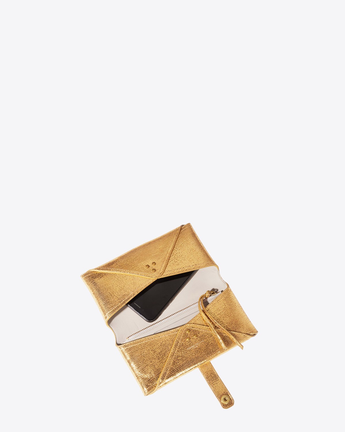 Image du produit Jérôme Dreyfuss Accessoires Collection Porte Mobile Goatskin Lamé Or   - 2